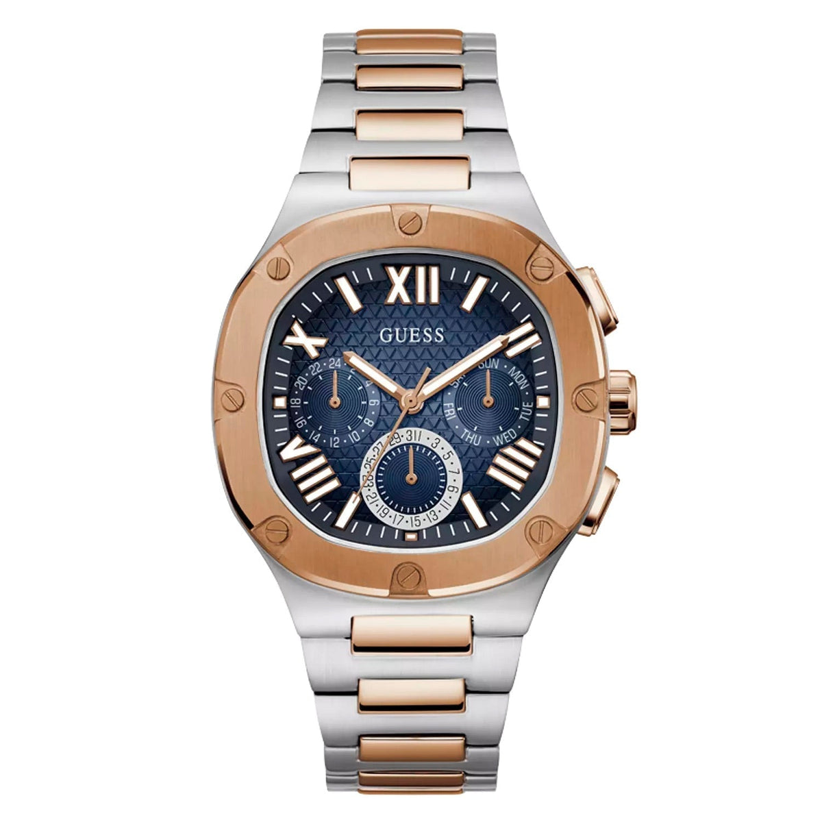 Montre Guess GW0572G4 pour homme Couleur du boîtier 2 tons - Bracelet en acier inoxydable de forme carrée
