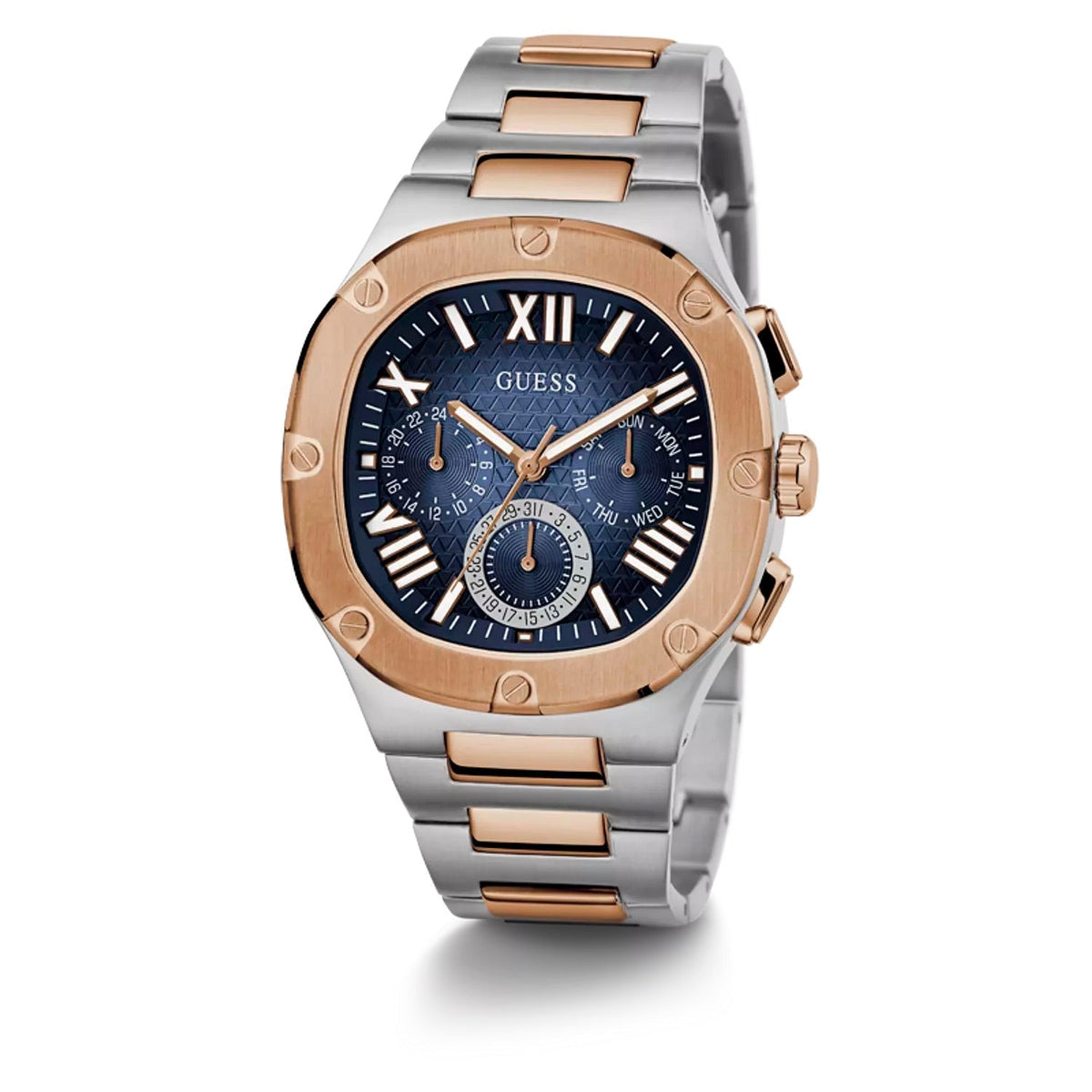 Montre Guess GW0572G4 pour homme Couleur du boîtier 2 tons - Bracelet en acier inoxydable de forme carrée