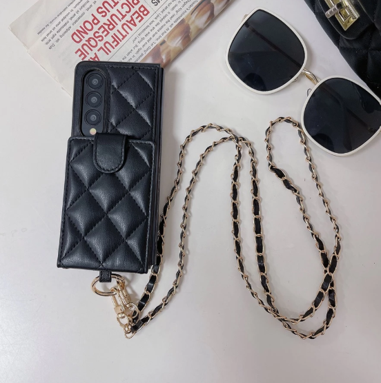 Luxury Leather Flip Wallet Case For Z Fold