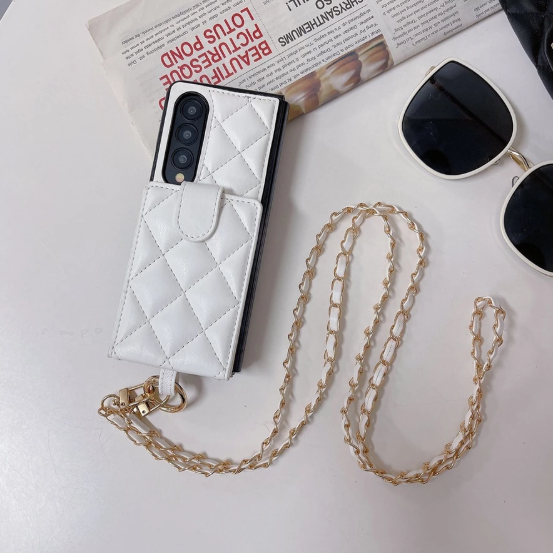 Luxury Leather Flip Wallet Case For Z Fold