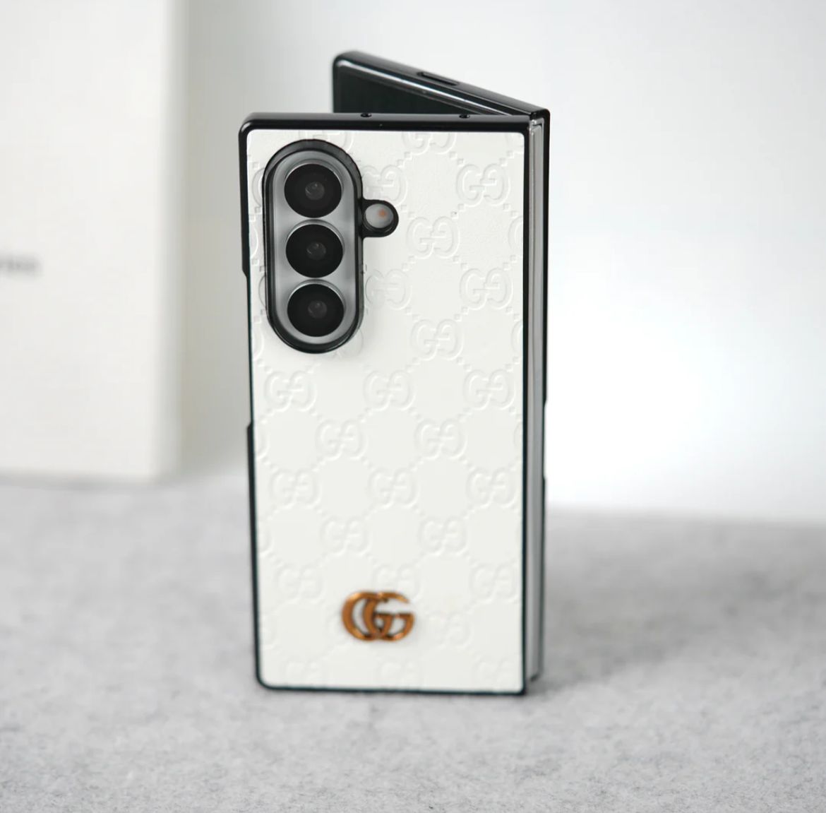 Luxury Black Leather Case for Galaxy Z Fold – Elegant Protection